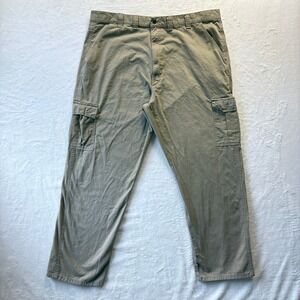 Wrangler Cargo‎ Pants Men Sz 44 x 32 Beige Relaxed Fit Utility Workwear Casual